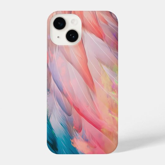Colorful Flamingo Feathers iPhoneケース (裏面)