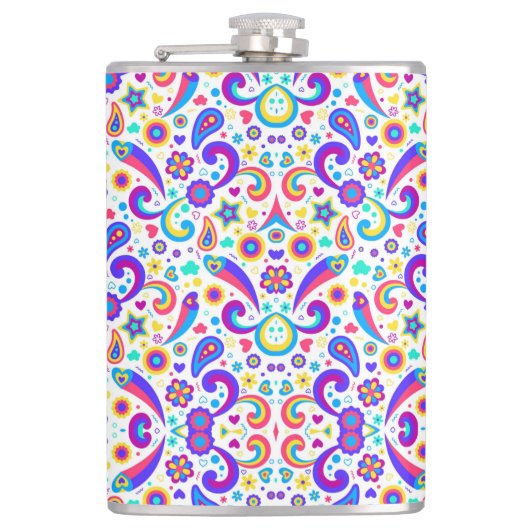 Colorful flask with a vibrant pattern フラスク (正面)