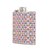 Colorful flask with geometric pattern in blues フラスク (左)