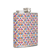 Colorful flask with geometric pattern in blues フラスク (右)
