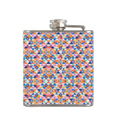 Colorful flask with geometric pattern in blues フラスク (裏面)
