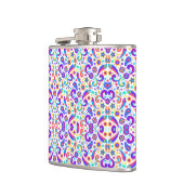 Colorful flask with intricate floral and geometric フラスク (左)