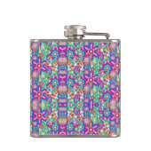 Colorful flask with vibrant geometric and floral  フラスク (裏面)