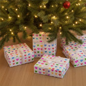 Colorful Flirty Hearts Pattern ラッピングペーパー