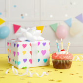 Colorful Flirty Hearts Pattern ラッピングペーパー