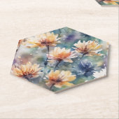 Colorful floral ペーパーコースター (アングル)