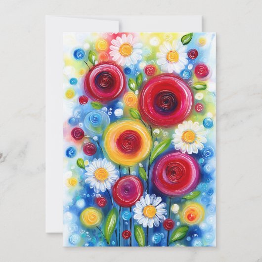 Colorful Floral 85th Birthday Party 招待状 (裏面)