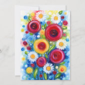 Colorful Floral 95th Birthday Party 招待状 (裏面)