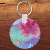 Colorful Floral Art Keychain キーホルダー (正面)