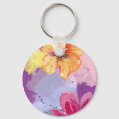 Colorful Floral Art Keychain キーホルダー (裏面)