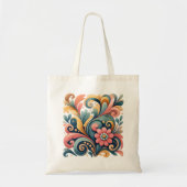Colorful Floral Art Tote Bag トートバッグ (正面)