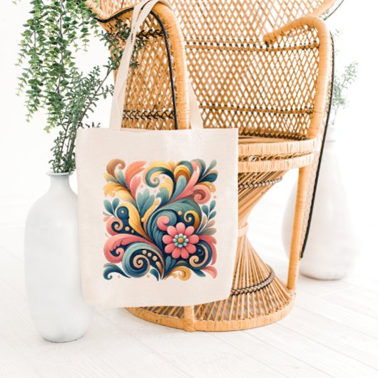 Colorful Floral Art Tote Bag トートバッグ