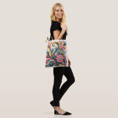 Colorful Floral Art Tote Bag トートバッグ (モデル)