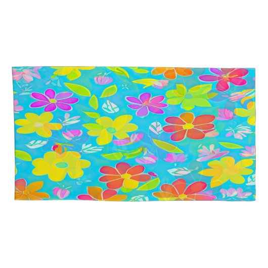 Colorful Floral Bedding Set 枕カバー (裏面-右)