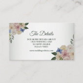 Colorful Floral Blue Butterfly Wedding Detail エンクロージャーカード (正面)