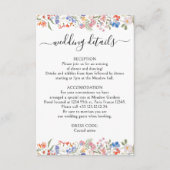 Colorful Floral Boho Chic Wedding Details Cards エンクロージャーカード (正面)