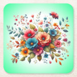 Colorful Floral Bouquet Design-58576 スクエアペーパーコースター<br><div class="desc">Vibrant and elegant floral bouquet design with colorful blooms. Perfect for gifts,  home decor,  and nature-inspired products. 
(You can search with this Design code: 58576 for other Matching items.)</div>
