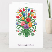 colorful floral  bouquet   - name day Card カード (裏面)