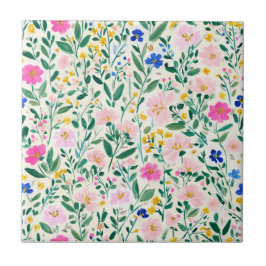 Colorful Floral Ceramic Tile タイル