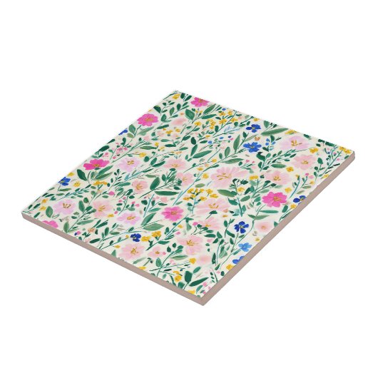 Colorful Floral Ceramic Tile タイル (側面)