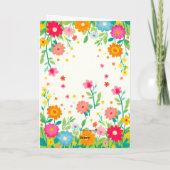 Colorful Floral Cheerful Garden Happy Birthday  カード (裏面)