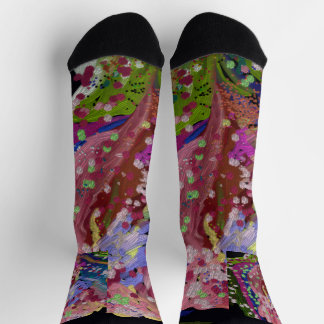 Colorful Floral Crew Socks ソックス