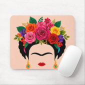 Colorful Floral Crown Mouse Pad Frida Inspired マウスパッド (マウス)