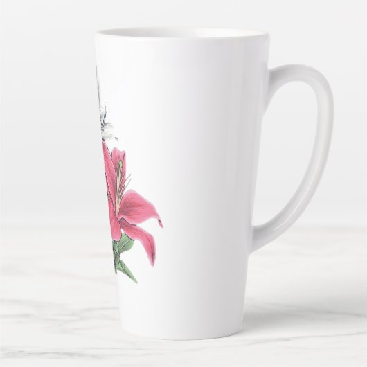 colorful floral design  カフェラテマグ (右)