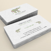 Colorful Floral Elephant Illustration 名刺