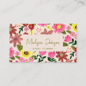 Colorful Floral Event Planner Business Card Design 名刺 (正面)