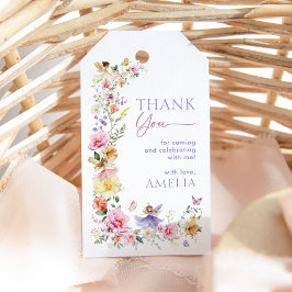 Colorful Floral Fairy First Birthday Party ギフトタグ