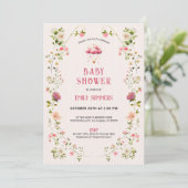Colorful Floral Frame Baby Shower Invitation セーブザデート (スタンド正面)