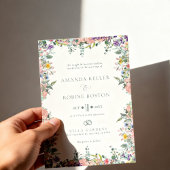 Colorful Floral Frame Wedding 招待状