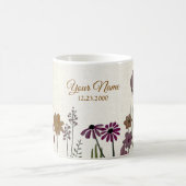 Colorful Floral Garden Gold Glitter Wedding Party  コーヒーマグカップ (中央)