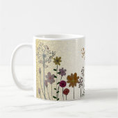 Colorful Floral Garden Gold Glitter Wedding Party  コーヒーマグカップ (左)