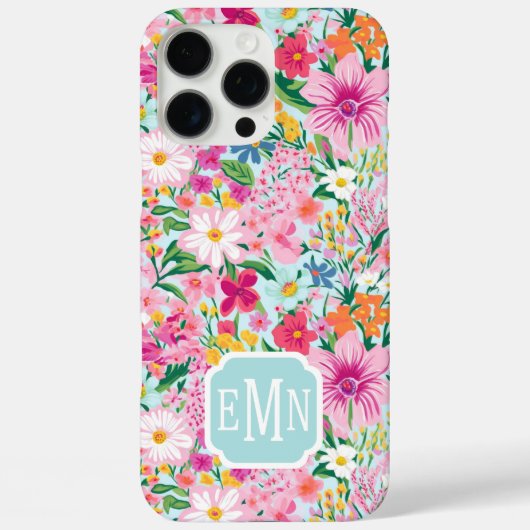 Colorful Floral Garden Monogrammed Case-Mate iPhoneケース (裏面)