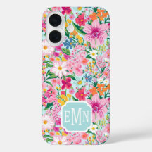 Colorful Floral Garden Monogrammed