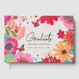 Colorful Floral Graduation Party Guest Signature  ゲストブック