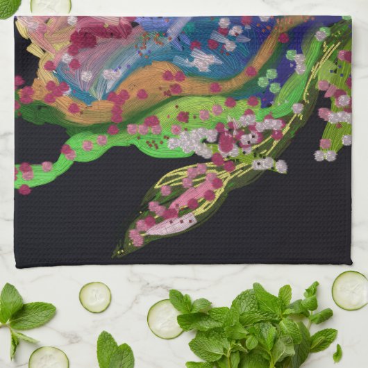 Colorful Floral Kitchen Towel キッチンタオル (折り畳み)