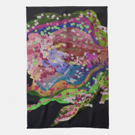 Colorful Floral Kitchen Towel キッチンタオル (縦)