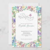 Colorful Floral Little Wildflower Baby Shower 招待状 (正面)