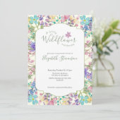 Colorful Floral Little Wildflower Baby Shower 招待状 (スタンド正面)