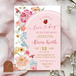 Colorful Floral Lovebug Baby Shower Invitation 招待状