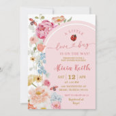 Colorful Floral Lovebug Baby Shower Invitation 招待状 (正面)