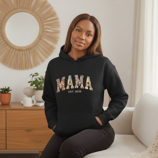 Colorful Floral Mama Varsity Modern Feminine Tシャツ