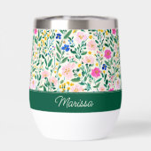 Colorful Floral Monogram Thermal Tumbler (背面)