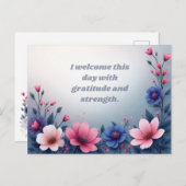 Colorful Floral Motivation Gratitude and Strength ポストカード (正面/裏面)