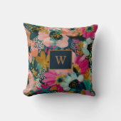 Colorful Floral Name  クッション (正面)