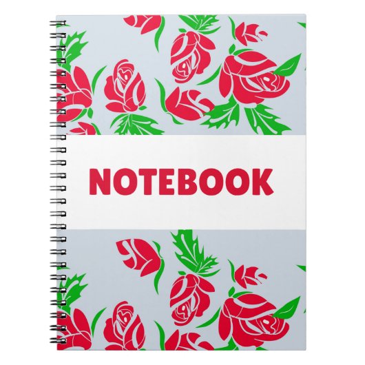  Colorful Floral Notebook – Minimalist Flower  ノートブック (正面)