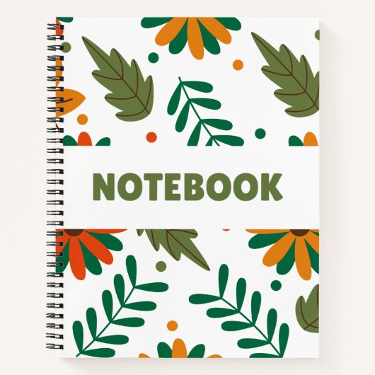 Colorful Floral Notebook – Minimalist Flower ノートブック (正面)